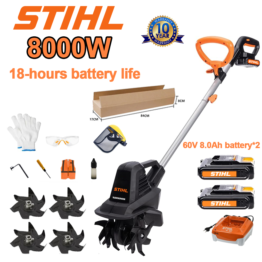 (Czas pracy baterii 18 godzin) Pług 8000 W + akumulator litowy 60 V 8,0 Ah * 2 + szybka ładowarka * 1 + lemiesz pługa * 4 + różne akcesoria